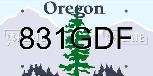 831GDF Oregon License Plate