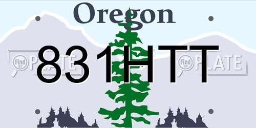 831HTT Oregon License Plate