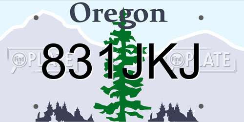 831JKJ Oregon License Plate