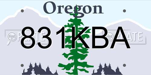 831KBA Oregon License Plate