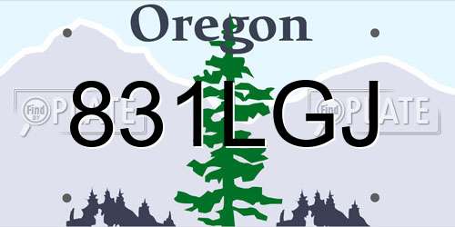 831LGJ Oregon License Plate