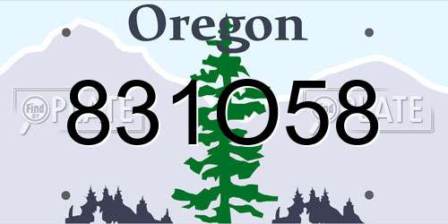 831O58 Oregon License Plate