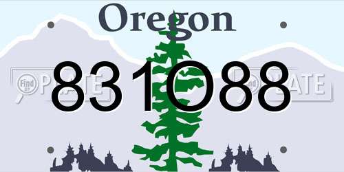 831O88 Oregon License Plate