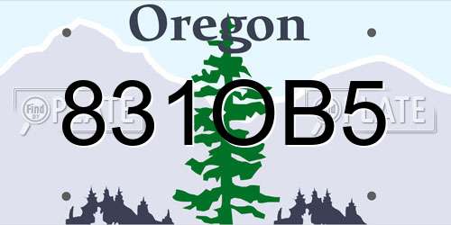 831OB5 Oregon License Plate