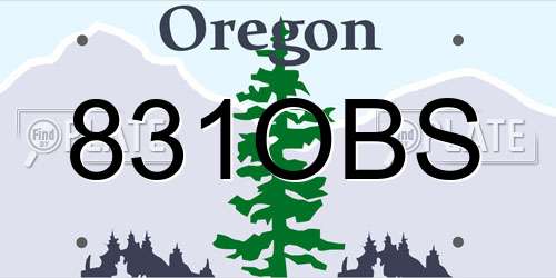 831OBS Oregon License Plate