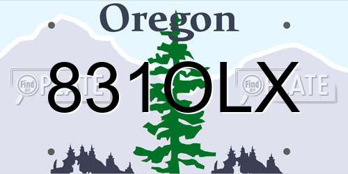 831OLX Oregon License Plate