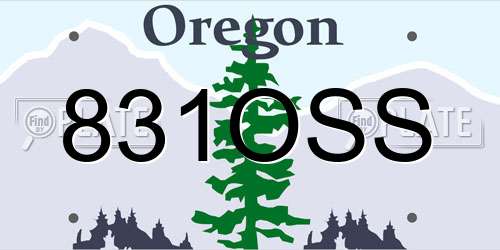 831OSS Oregon License Plate