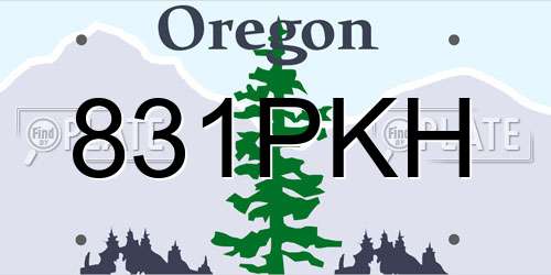 831PKH Oregon License Plate
