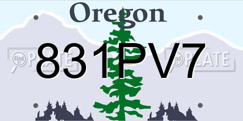831PV7 Oregon License Plate