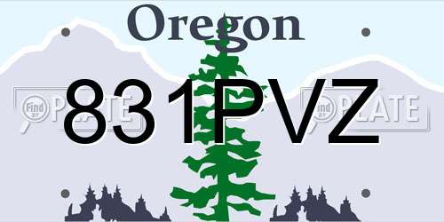 831PVZ Oregon License Plate