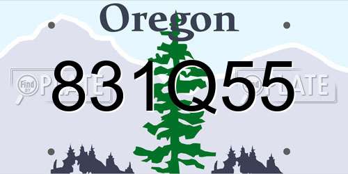 831Q55 Oregon License Plate