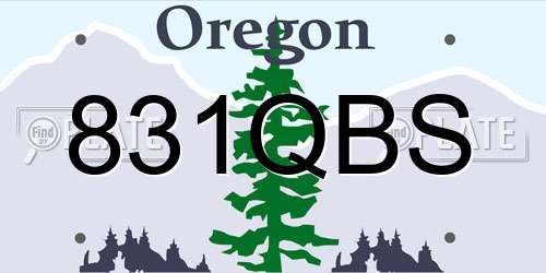 831QBS Oregon License Plate