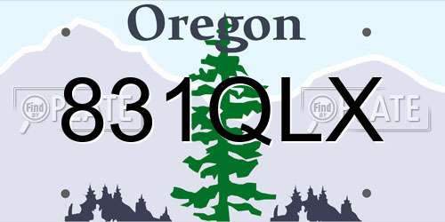 831QLX Oregon License Plate