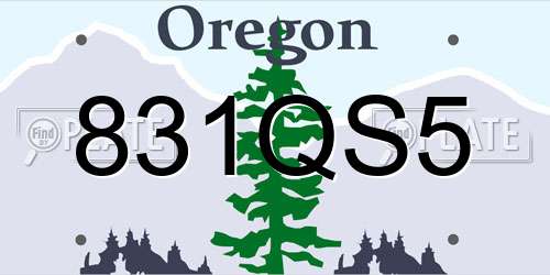 831QS5 Oregon License Plate
