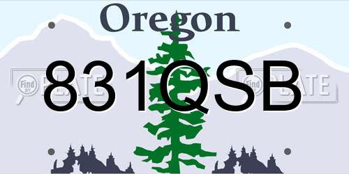 831QSB Oregon License Plate