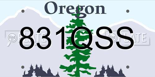 831QSS Oregon License Plate