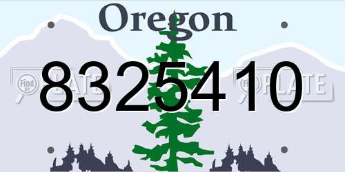 8325410 Oregon License Plate