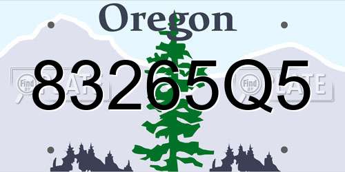 83265Q5 Oregon License Plate