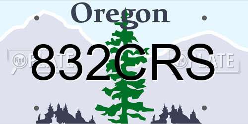 832CRS Oregon License Plate