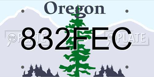 832FEC Oregon License Plate