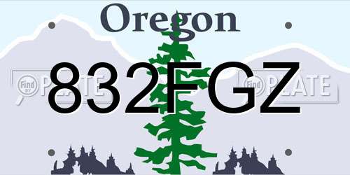 832FGZ Oregon License Plate
