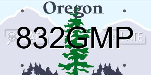 832GMP Oregon License Plate