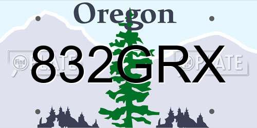 832GRX Oregon License Plate