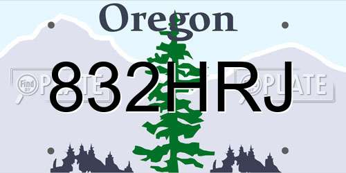 832HRJ Oregon License Plate
