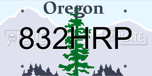 832HRP Oregon License Plate