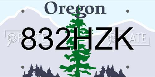832HZK Oregon License Plate