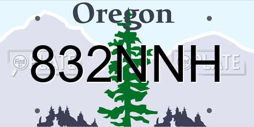832NNH Oregon License Plate