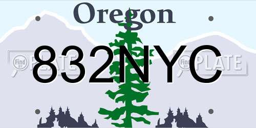 832NYC Oregon License Plate
