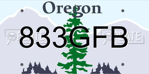 833GFB Oregon License Plate