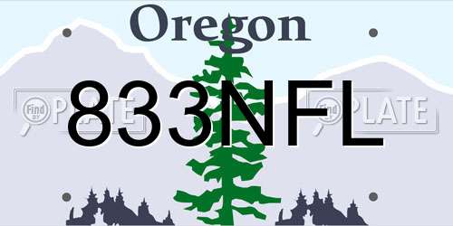 833NFL Oregon License Plate