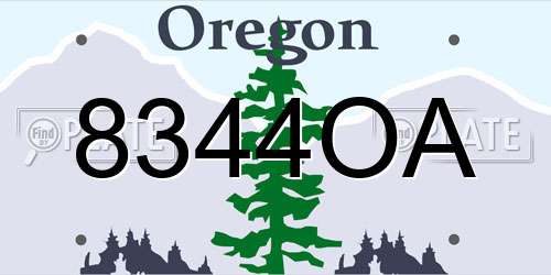 8344OA Oregon License Plate