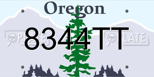 8344TT Oregon License Plate