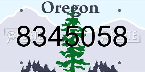 8345058 Oregon License Plate