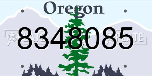 8348085 Oregon License Plate