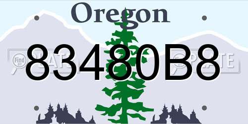 83480B8 Oregon License Plate