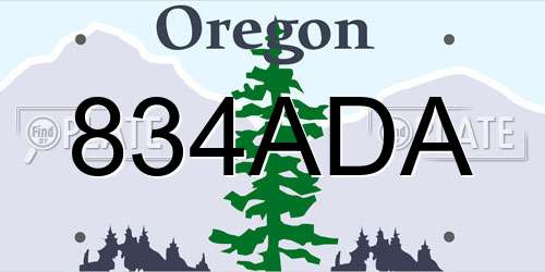 834ADA Oregon License Plate