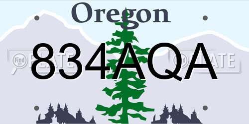 834AQA Oregon License Plate