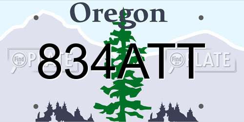 834ATT Oregon License Plate