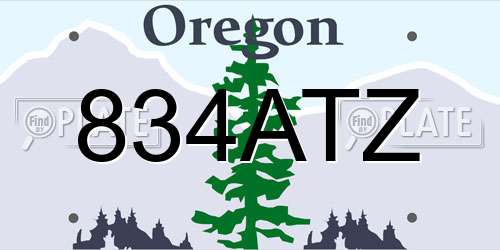 834ATZ Oregon License Plate