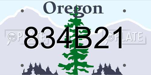 834B21 Oregon License Plate
