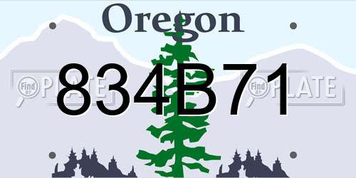 834B71 Oregon License Plate