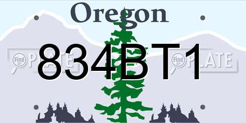 834BT1 Oregon License Plate