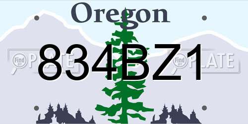 834BZ1 Oregon License Plate
