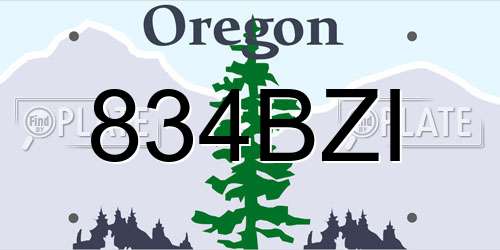 834BZI Oregon License Plate
