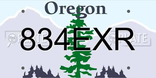 834EXR Oregon License Plate