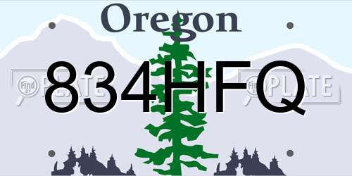 834HFQ Oregon License Plate